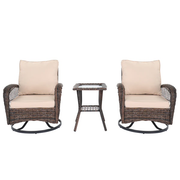 3 Pieces Patio Furniture Set, Outdoor Swivel Gliders Rocker - Mountain Lakes Mall