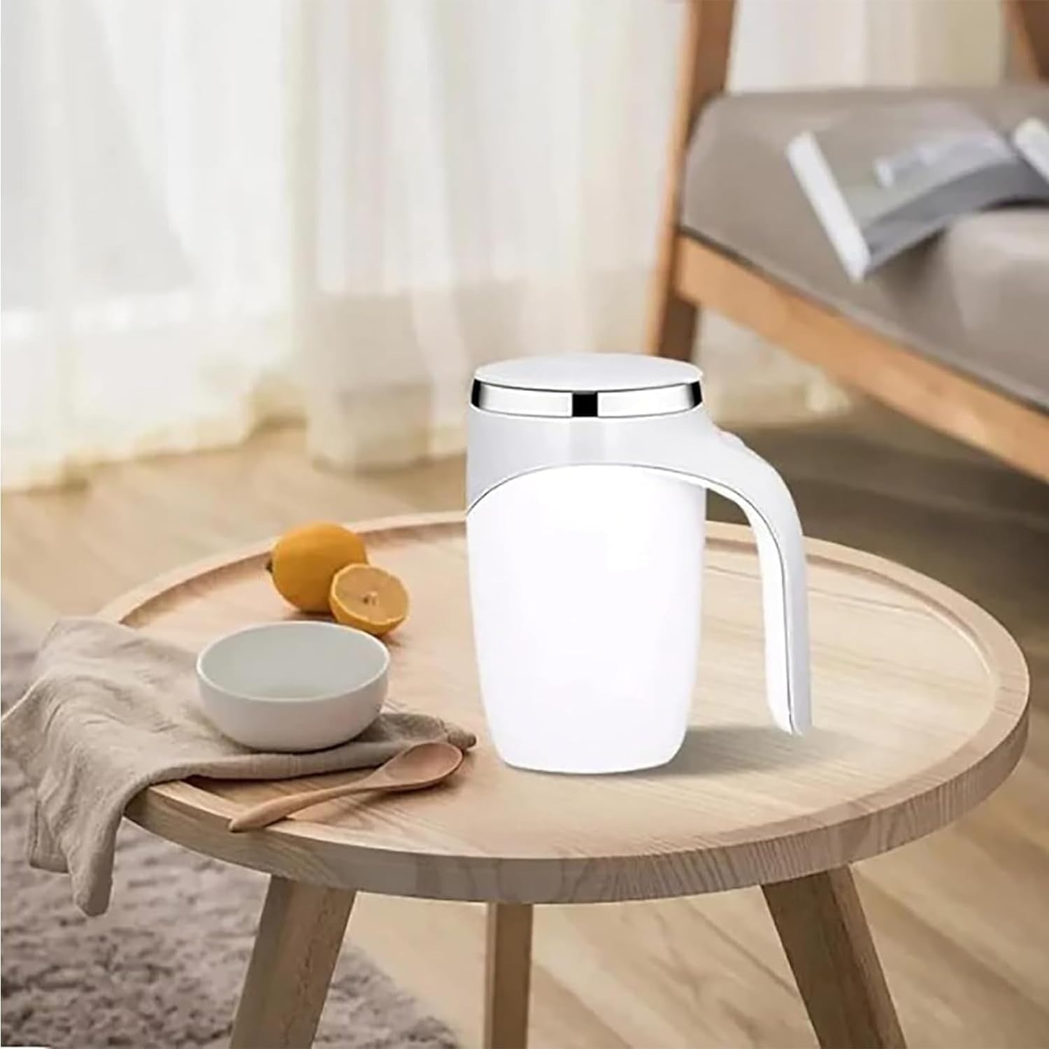 Self Stirring Mug - Rechargeable Automatic Magnetic Electric Coffee Mug, Rotating Cute Mixing Cup Tasse, To Stir Office/Kitchen/Travel/Home Coffee/Tea/Hot Chocolate/Milk-450 ml/15.2 oz - Mountain Lakes Mall