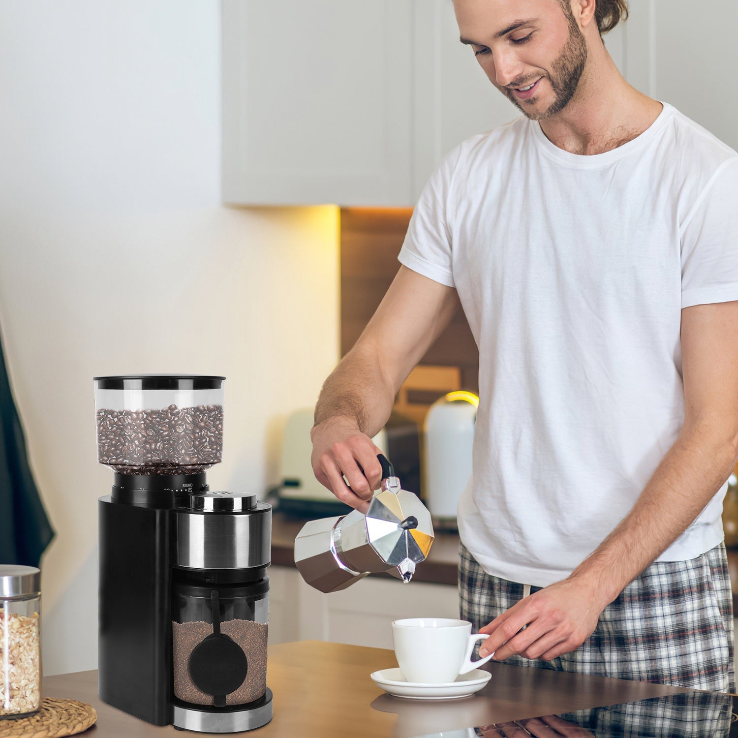 Conical Burr Coffee Grinder Electric Coffee Bean Grinder with 25 Grind Settings - Mountain Lakes Mall