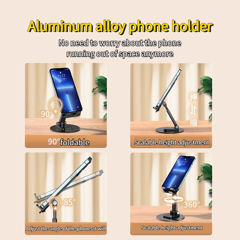 Foldable Cell Phone Stand, C4 Portable Aluminum Phone Holder, Adjustable Phone Dock Cradle Compatible With IPhone 14,13,12,11 Pro Max, Samsung Galaxy, Small Tablets And Other Phones - Mountain Lakes Mall