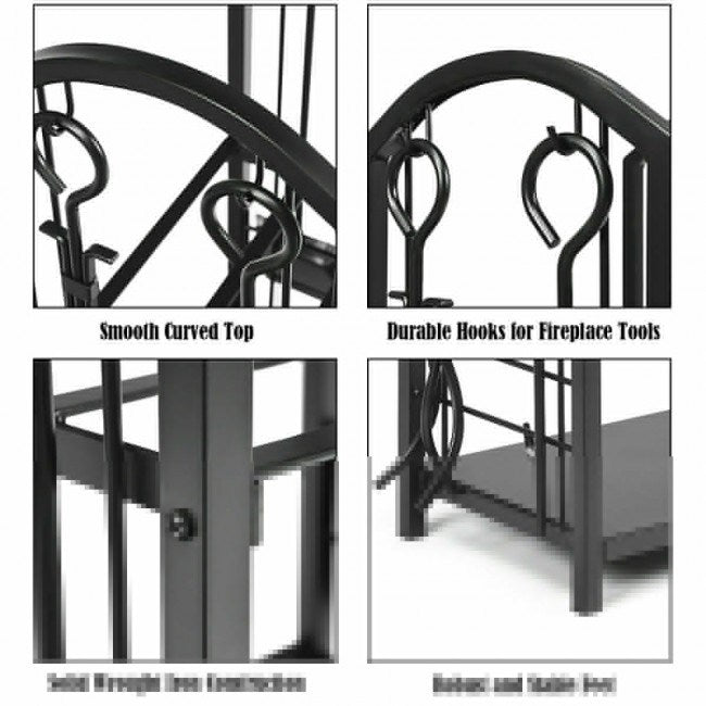 Fireplace Log Rack with 4 Pieces Fireplace Tools - Mountain Lakes Mall