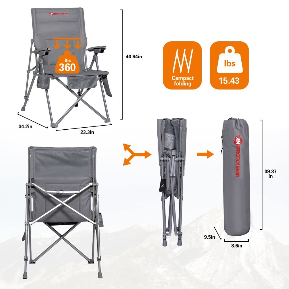 ANTARCTICA GEAR Heated Camping Chair with 12V 16000mAh Battery Pack, Heated Portable Chair - Mountain Lakes Mall