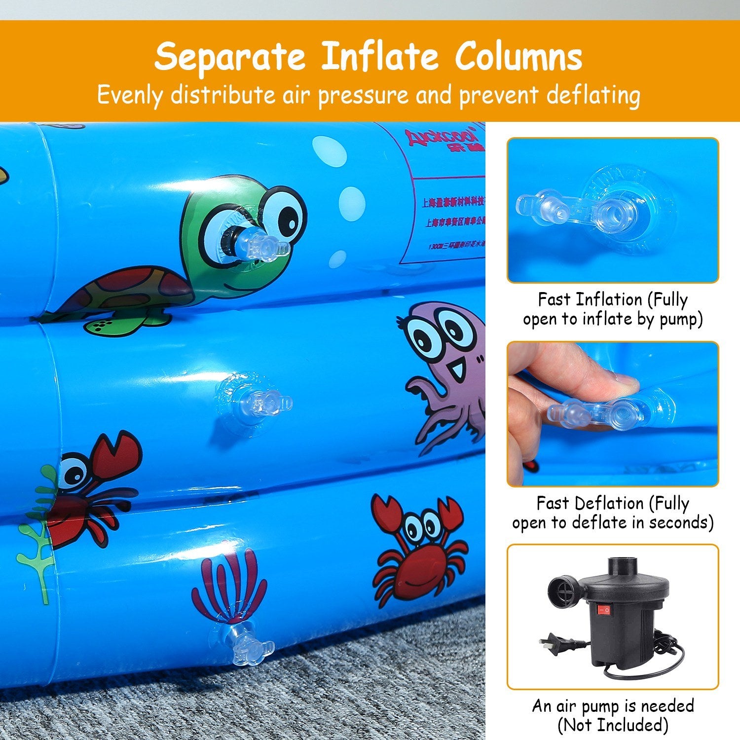 Inflatable Swimming Pool Blow Up Family Pool For 3 Kids - Mountain Lakes Mall