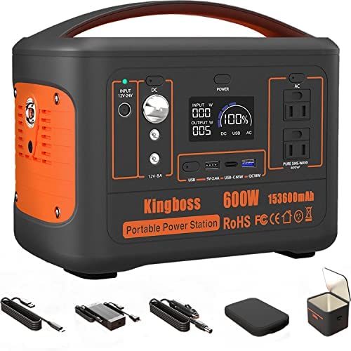 Portable Power Station 110V/600W 568Wh Lithium Battery Pure Sine Wave AC Outlet DC USB Solar Generator - Mountain Lakes Mall