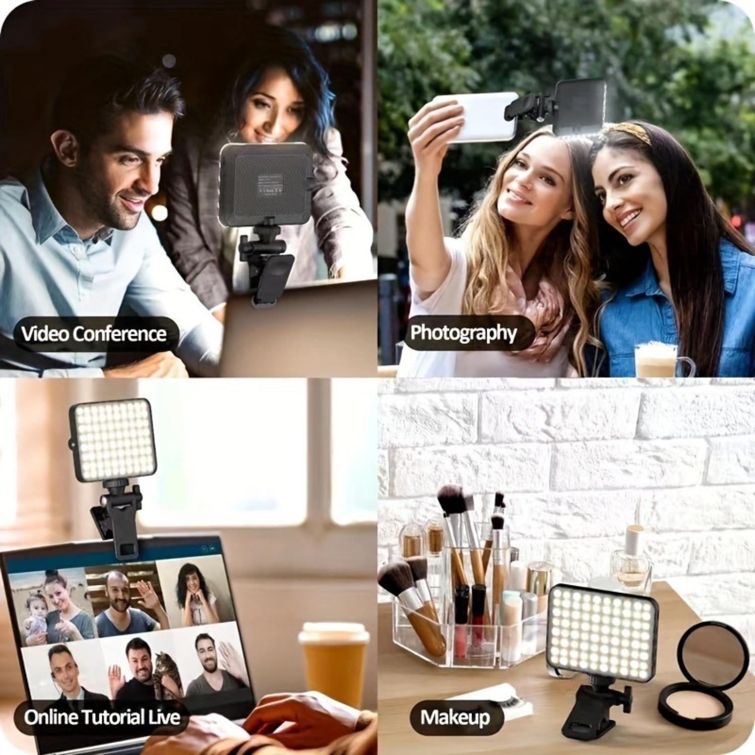 Selfie Light - USB-Rechargeable LED Phone Light - Portable Photo Light with 97+ CRI, Up to 6500K Color Temperature Phone Light for Selfie, Zoom Conference, Video, Makeup and Live Stream - Mountain Lakes Mall