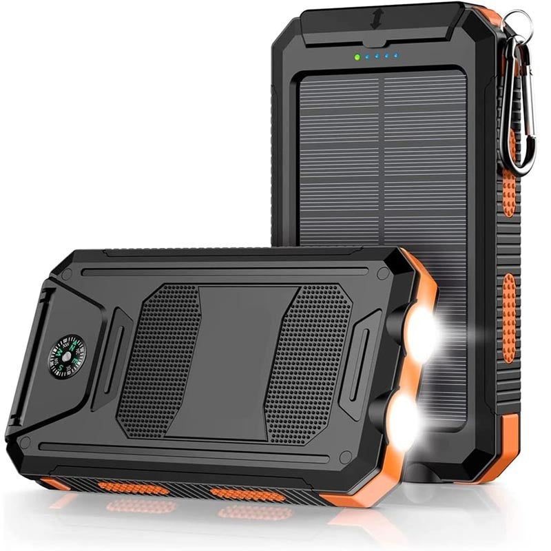 10000mAh Portable Fast Charging Power Bank 2USB Solar Charging with Flashlight For iPhone Xiaomi Android - Mountain Lakes Mall