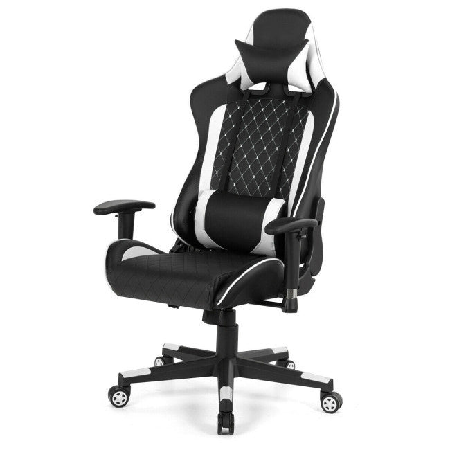 Massage Gaming Chair with Lumbar Support and Headrest - Mountain Lakes Mall