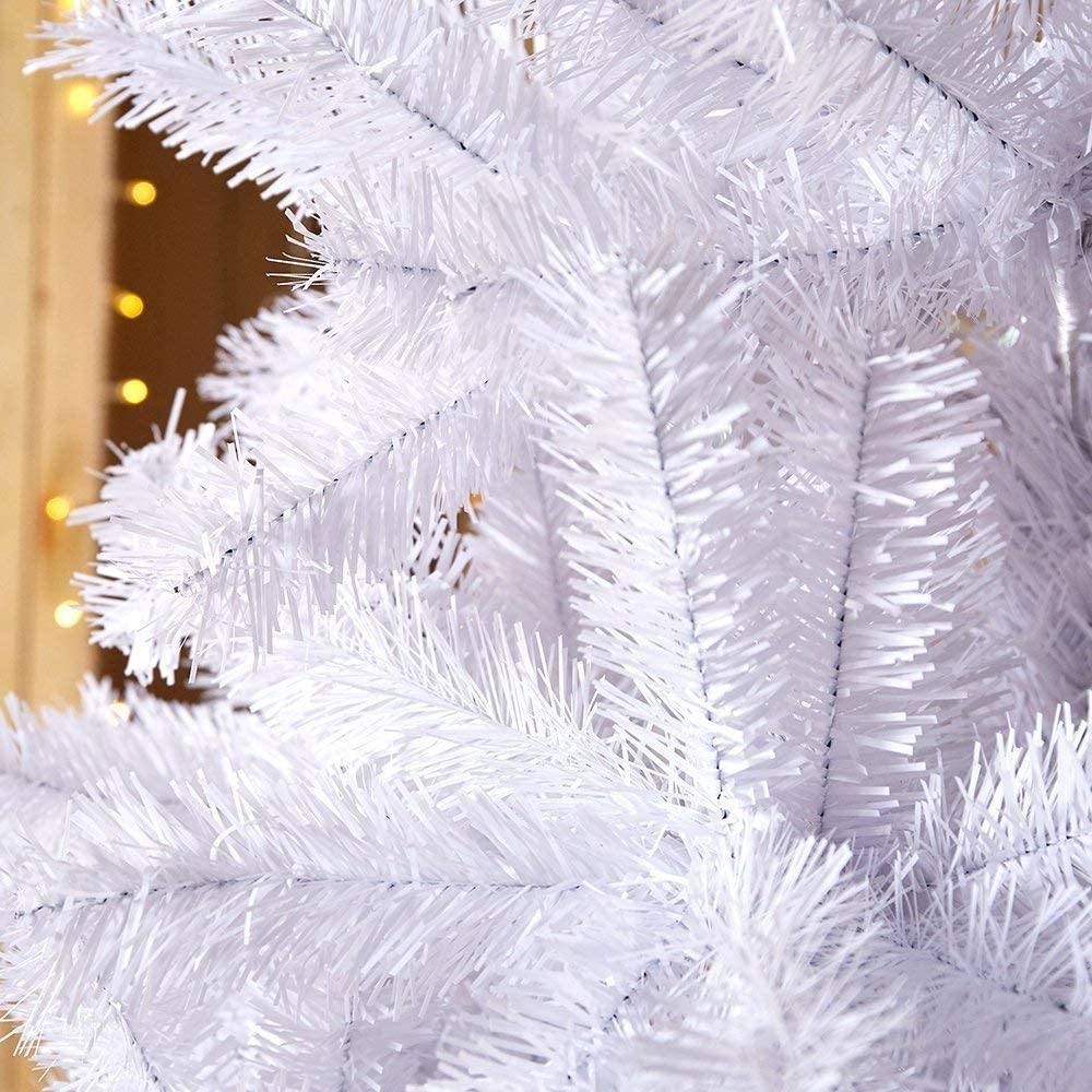 8 Ft High Christmas Tree 1500 Tips Decorate Pine Tree W/ Metal Legs;  White