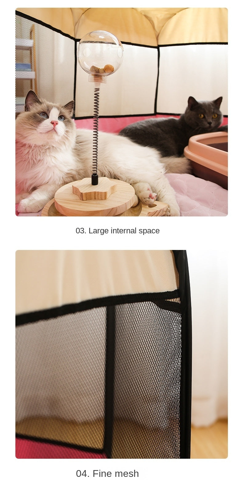 Large 44.9x 44.9x 22.8  Portable Foldable Pet Playpen Kennel House Playground for Puppy Cat Kittens Bunny Chicks Indoor Outdoor Travel Camping - Mountain Lakes Mall