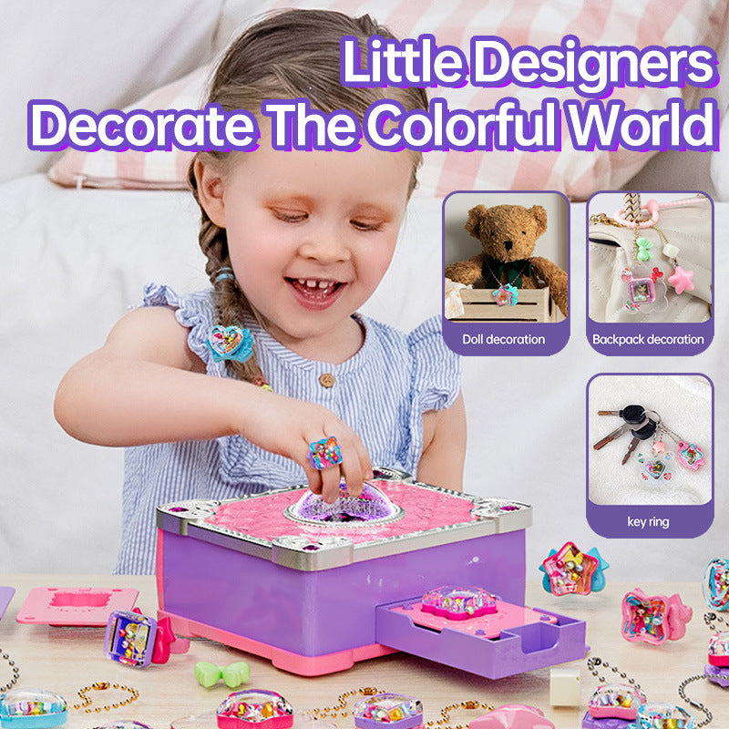 71 PCS DIY Jewel Rings Stickers Magical Kits for Little Girls, Handmade DIY Crafting Rings Bracelet Pendent Keychain, DIY Crafts for Kids, Birthday Gifts Toys for Age 3 4 5 6+ Year Old - Mountain Lakes Mall