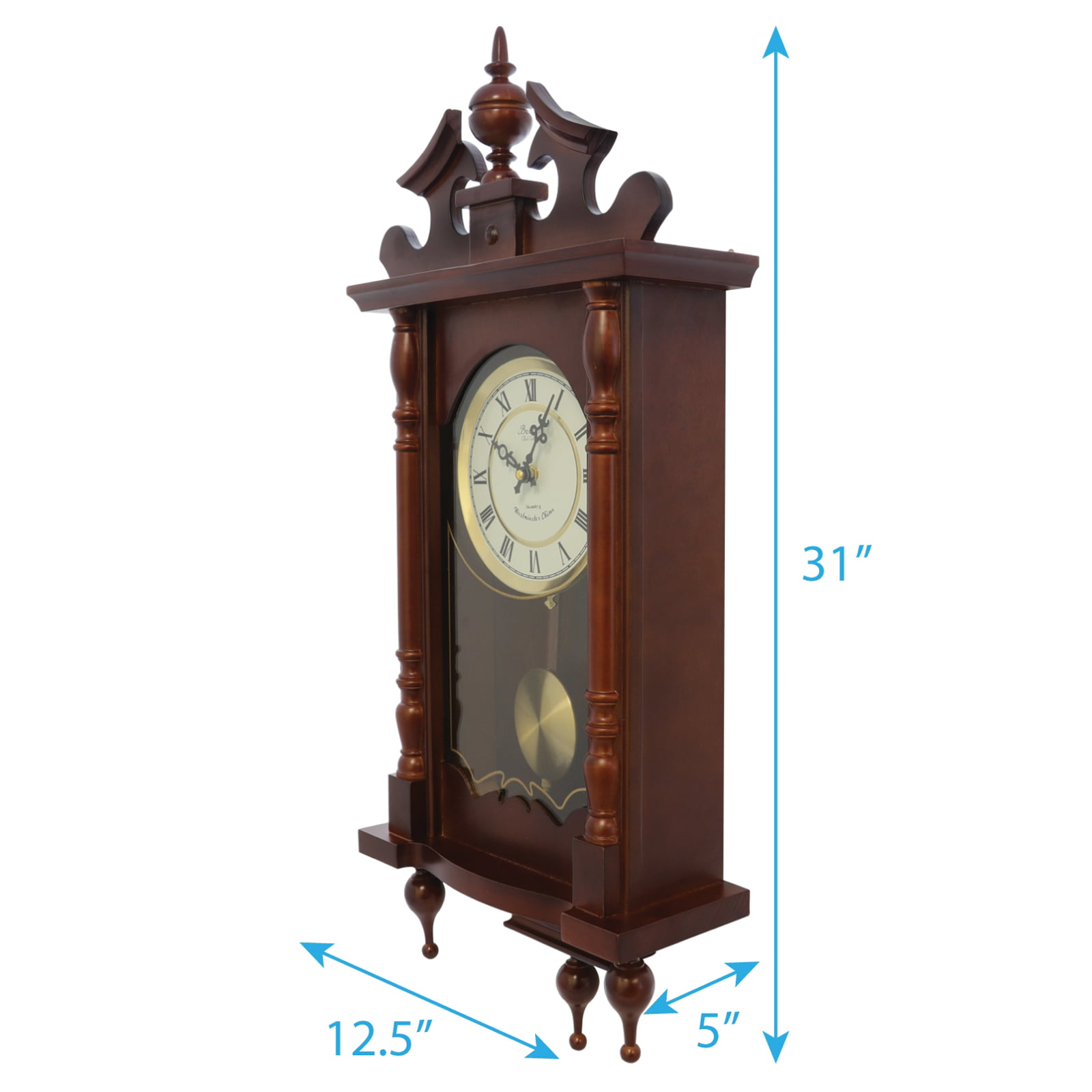 Bedford Clock Collection Classic 31" Chiming Wall Clock - Mountain Lakes Mall