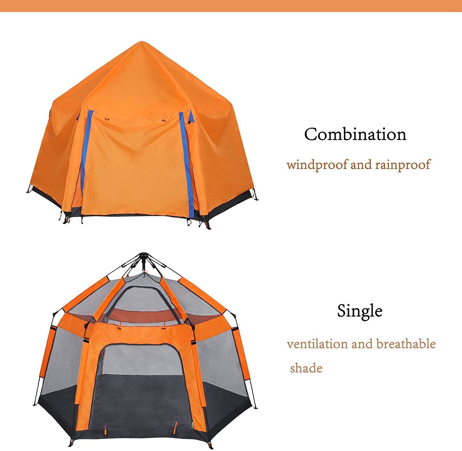 3-4 Person Camping Instant Pop-up Tent, Sun Shelter Waterproof Double Layer 4 Seasons Lightweight Tent - Mountain Lakes Mall