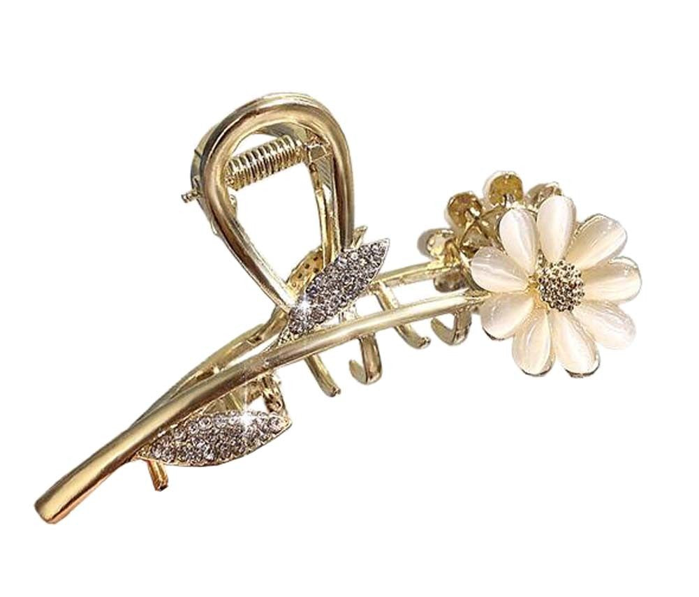 Hair Claw Clip, Elegant Metal Claw Clip, Large Jaw Clip Hair Clamp, Flower-5 - Mountain Lakes Mall