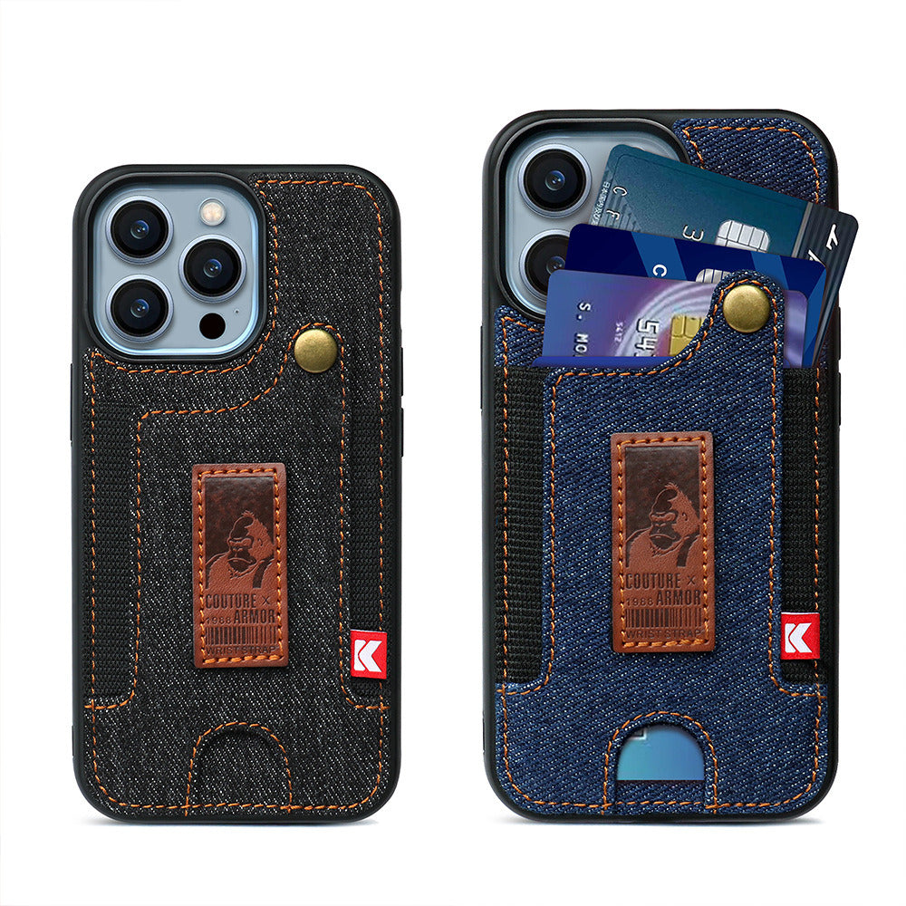 Suitable for iPhone 13pro phone case Apple 14 card wrist strap iPhone 14 phone case - Mountain Lakes Mall