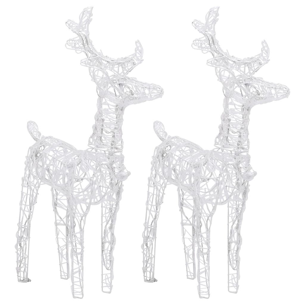 Christmas Reindeers 2 pcs Warm White 80 LEDs Acrylic - Mountain Lakes Mall