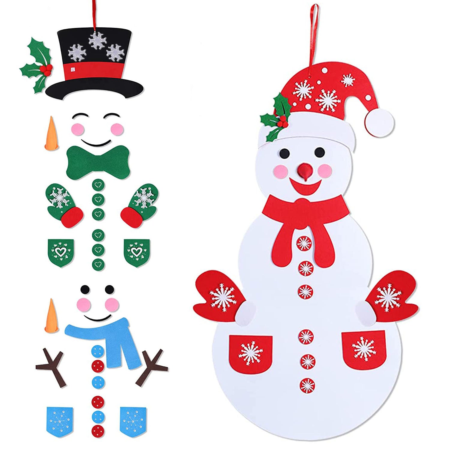 Felt Christmas Snowman Set DIY Felt Christmas Hanging Decorations