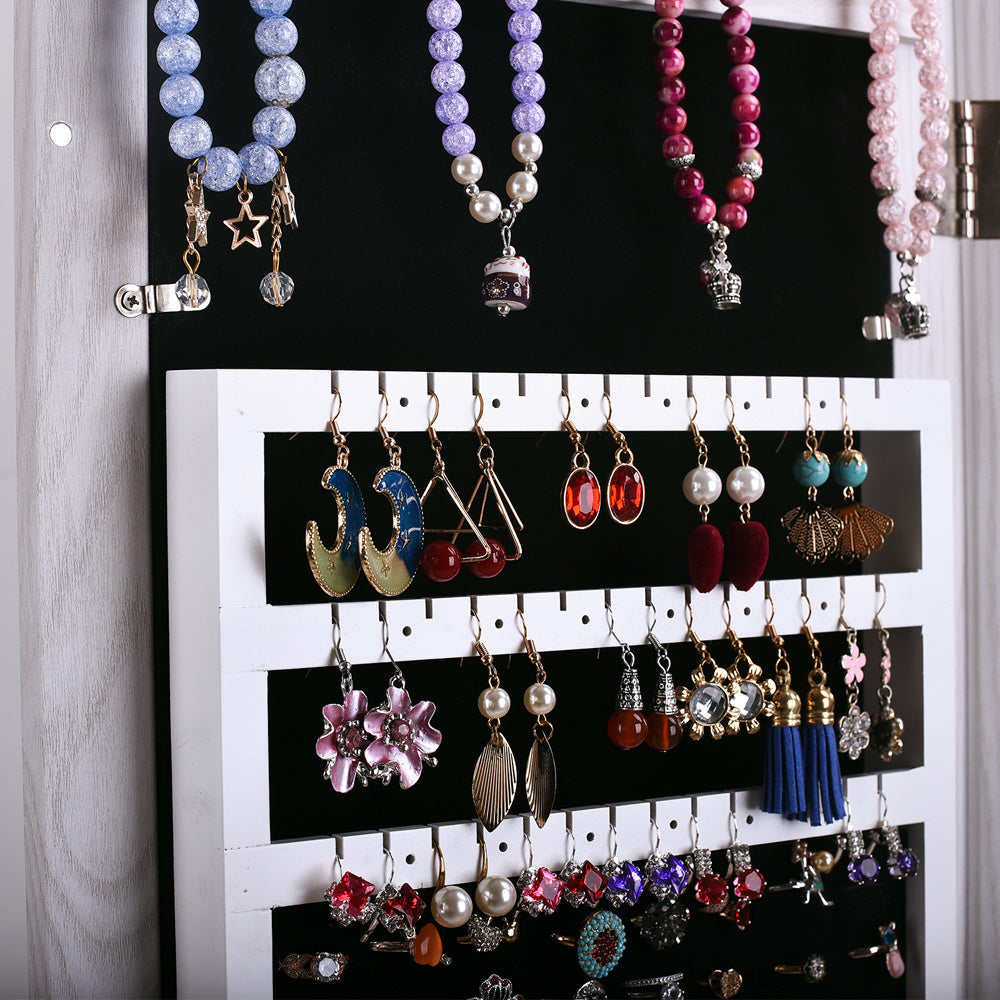 Jewelry Organizer Cabinet. Wall/Door Mounted, Lockable with Mirror - Mountain Lakes Mall