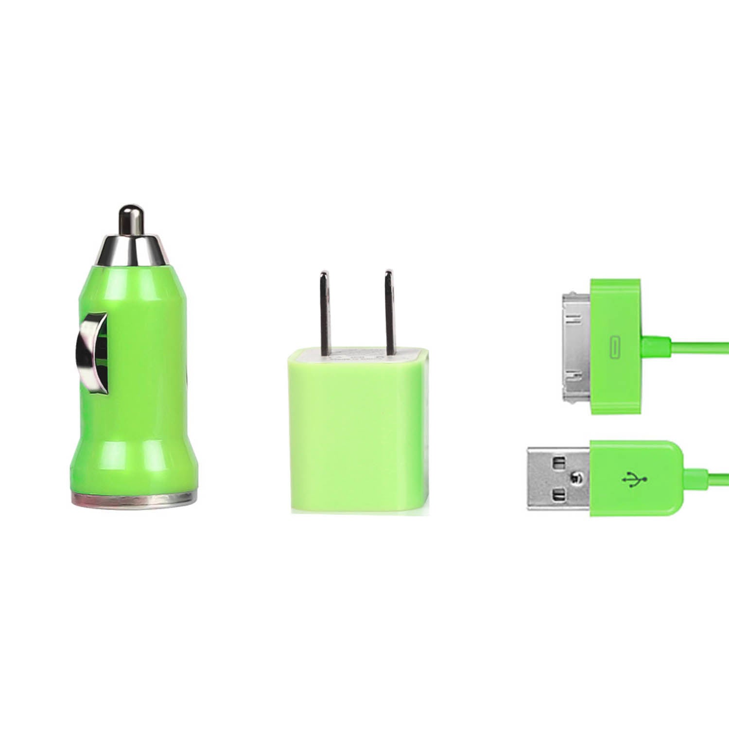 32pin USB Car Charger USB Wall Charger USB Cable Compatible with iPhone4/4S - Mountain Lakes Mall