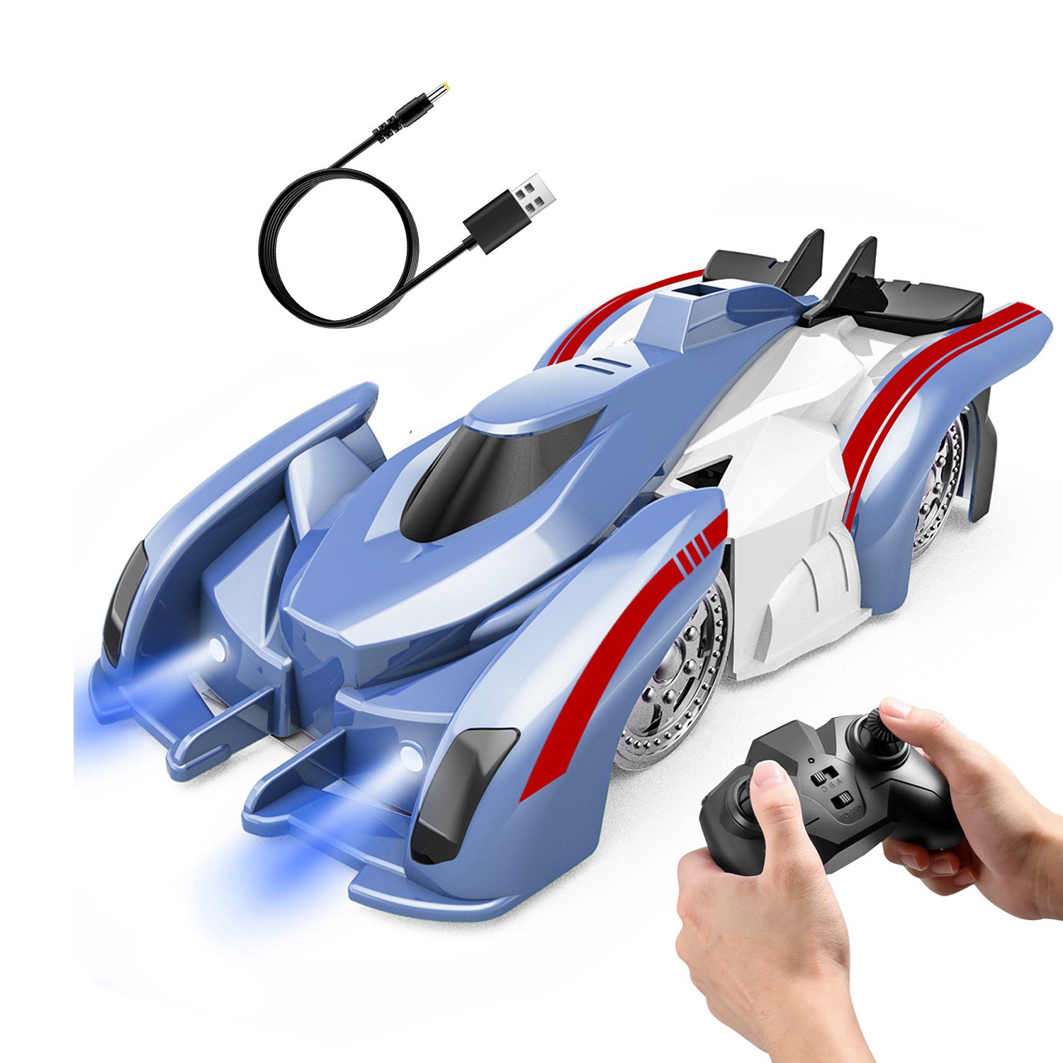 Electric Wall Climbing Car Toy 360° Rotating Stunt Car Remote Control Dual Mode RC Car Rechargeable - Mountain Lakes Mall