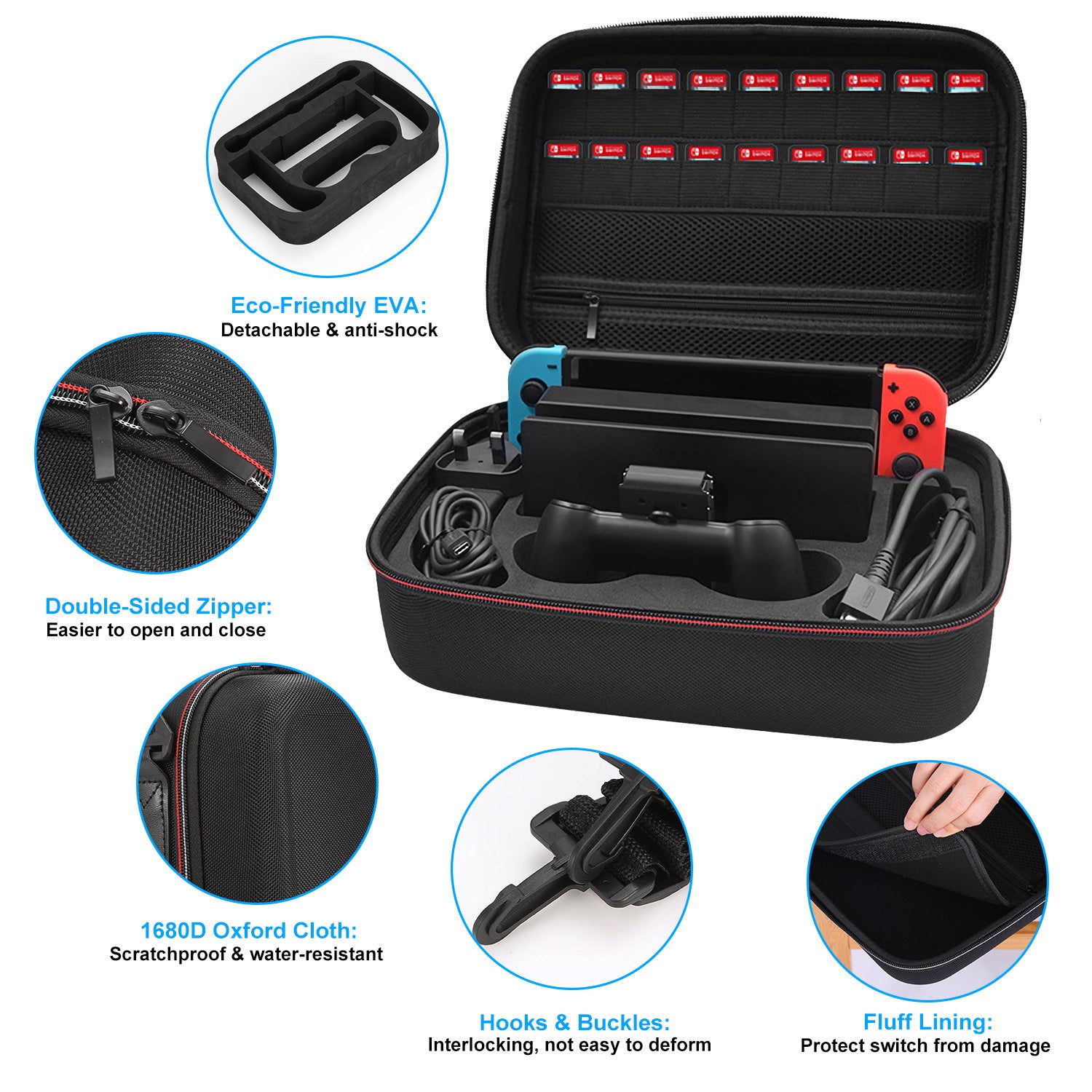 Portable Deluxe Carrying Case for Nintendo Switch Protected Travel Case - Mountain Lakes Mall