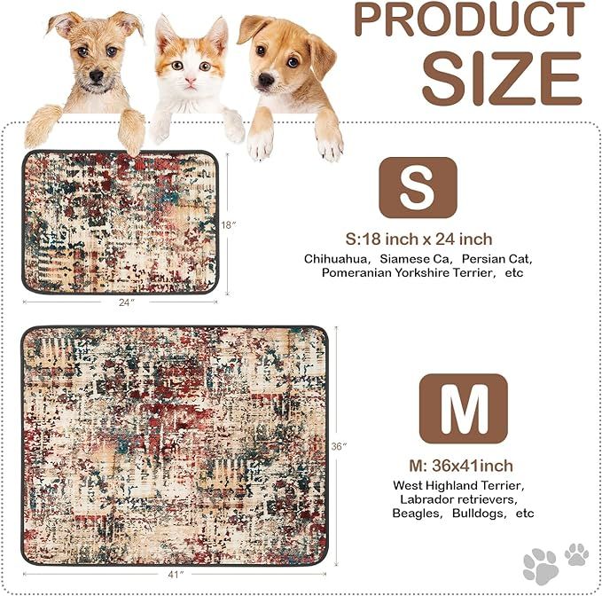 Qeils Washable Pee Pads for Dogs, 2 Pack Reusable Puppy Pads 18"x24" Super Absorbent Leakproof Dog Training Pads, Non-Slip Potty Pads for Floor, Crate,Couch, Whelping Pads Litter Mat Puppy Supplies - Mountain Lakes Mall