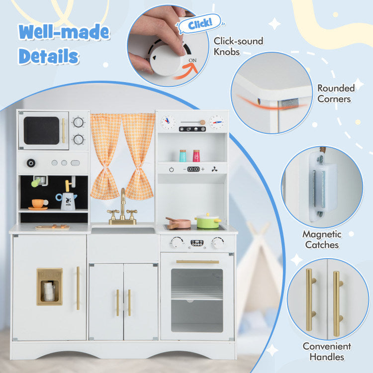 Kids Kitchen Playset with Microwave and Coffee Maker for Ages 3+ - Mountain Lakes Mall