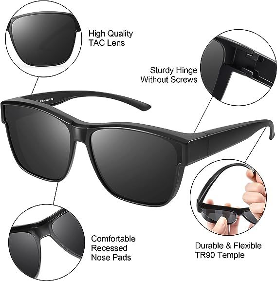 Fit Over Glasses Sunglasses For Men & Women Polarized Lens 100% UV Protection - Mountain Lakes Mall