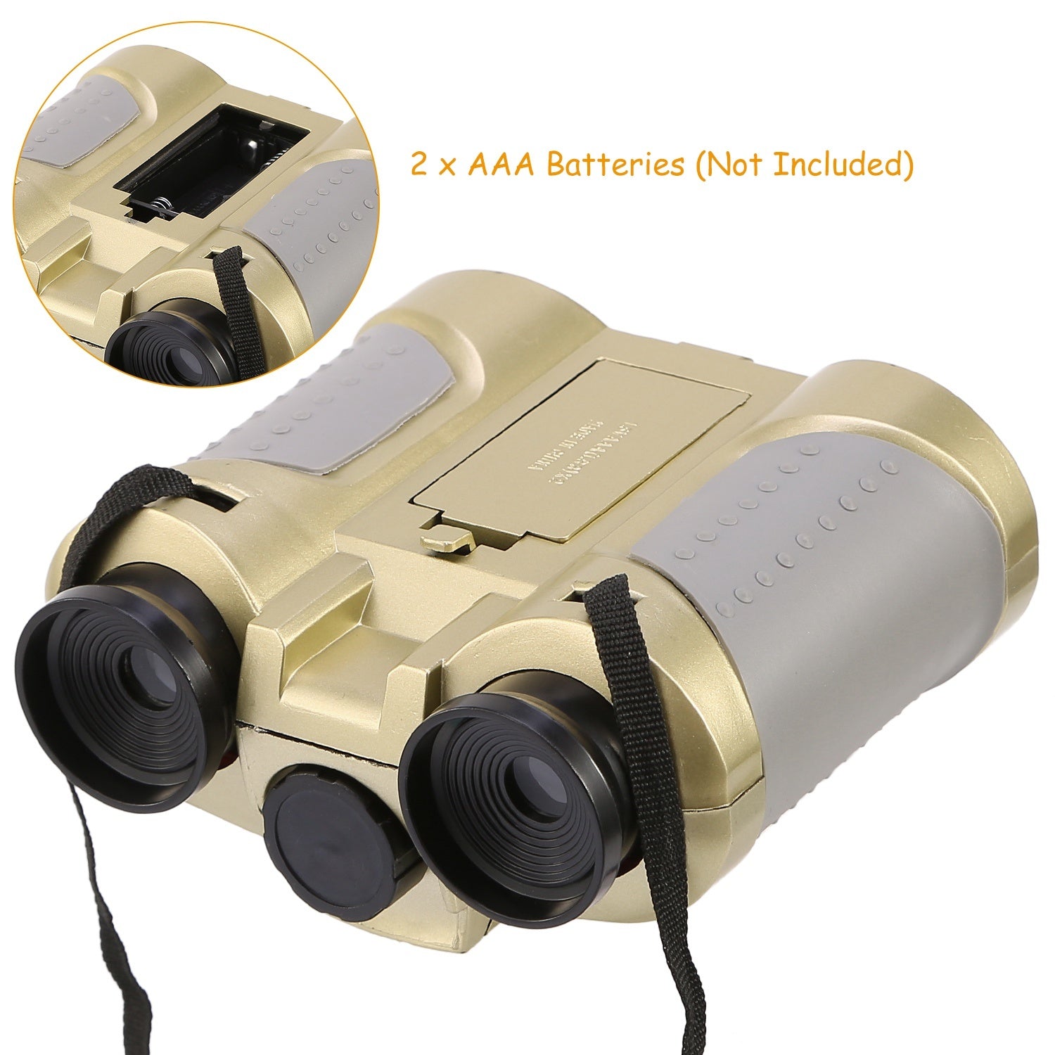 4X30 Kids Toy Night Vision Binoculars with Pop-Up LED Light Portable Neck Strap for Watching Hiking Travelling - Mountain Lakes Mall