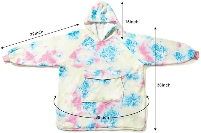 Krifey Wearable Blanket Hoodie, Oversized Sherpa Hooded for Women and Men, Cozy Sweatshirt with Giant Pocket - Mountain Lakes Mall