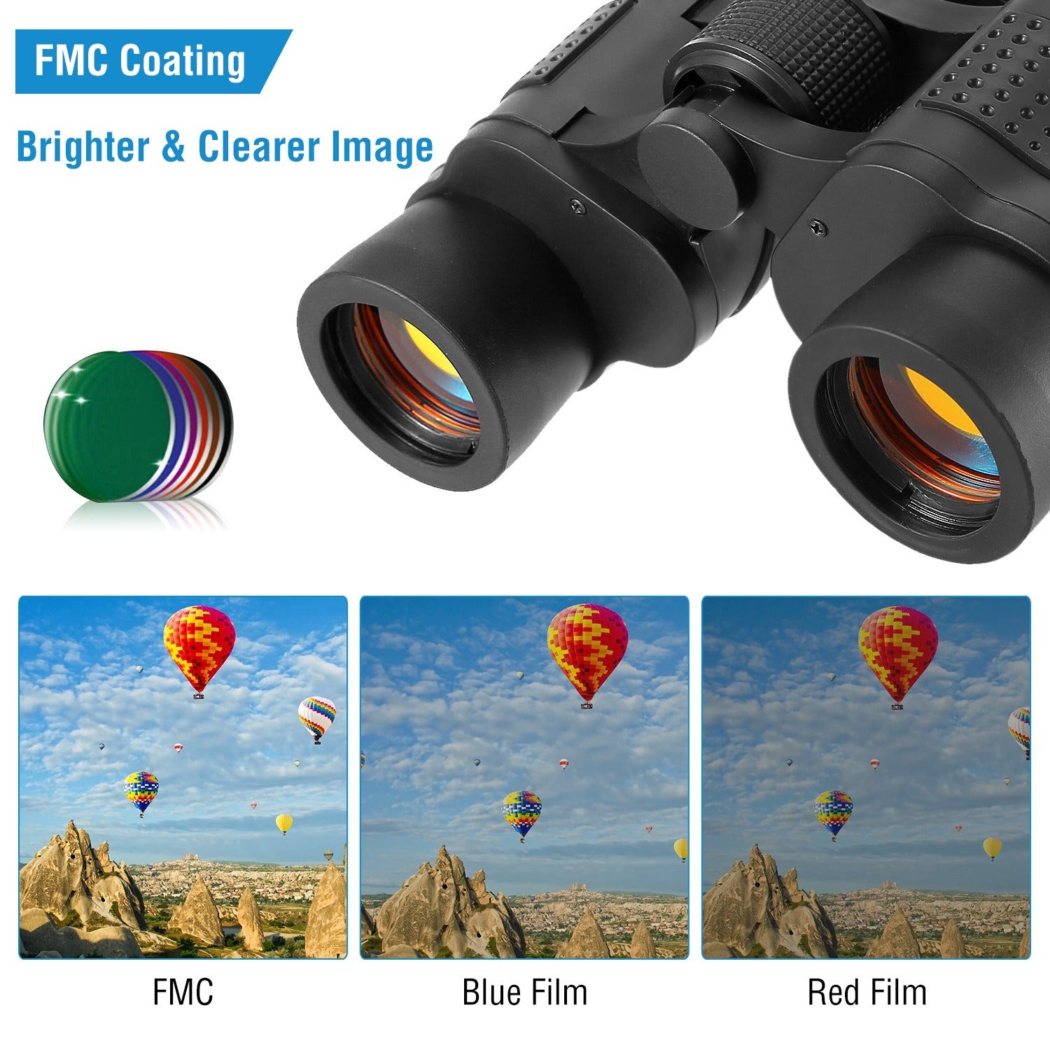 Portable HD Binoculars with FMC Lens Low Light Night Vision Telescope for Bird Watching Hunting Sports Events - Mountain Lakes Mall