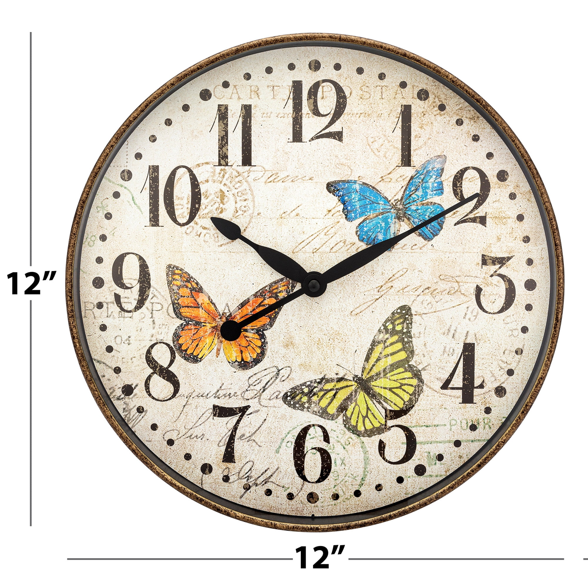 Westclox 12" Round Butterfly Wall Clock - Mountain Lakes Mall