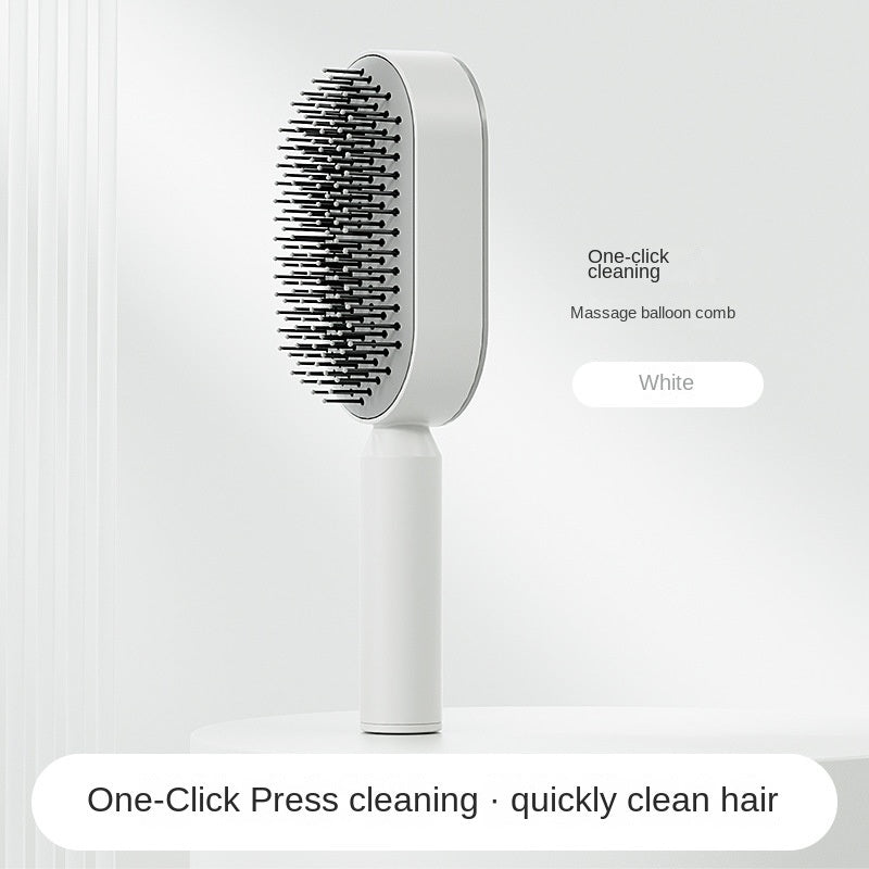 Self Cleaning Hair Brush For Women Massage Scalp Promote Blood Circulation Anti Hair Loss - Mountain Lakes Mall