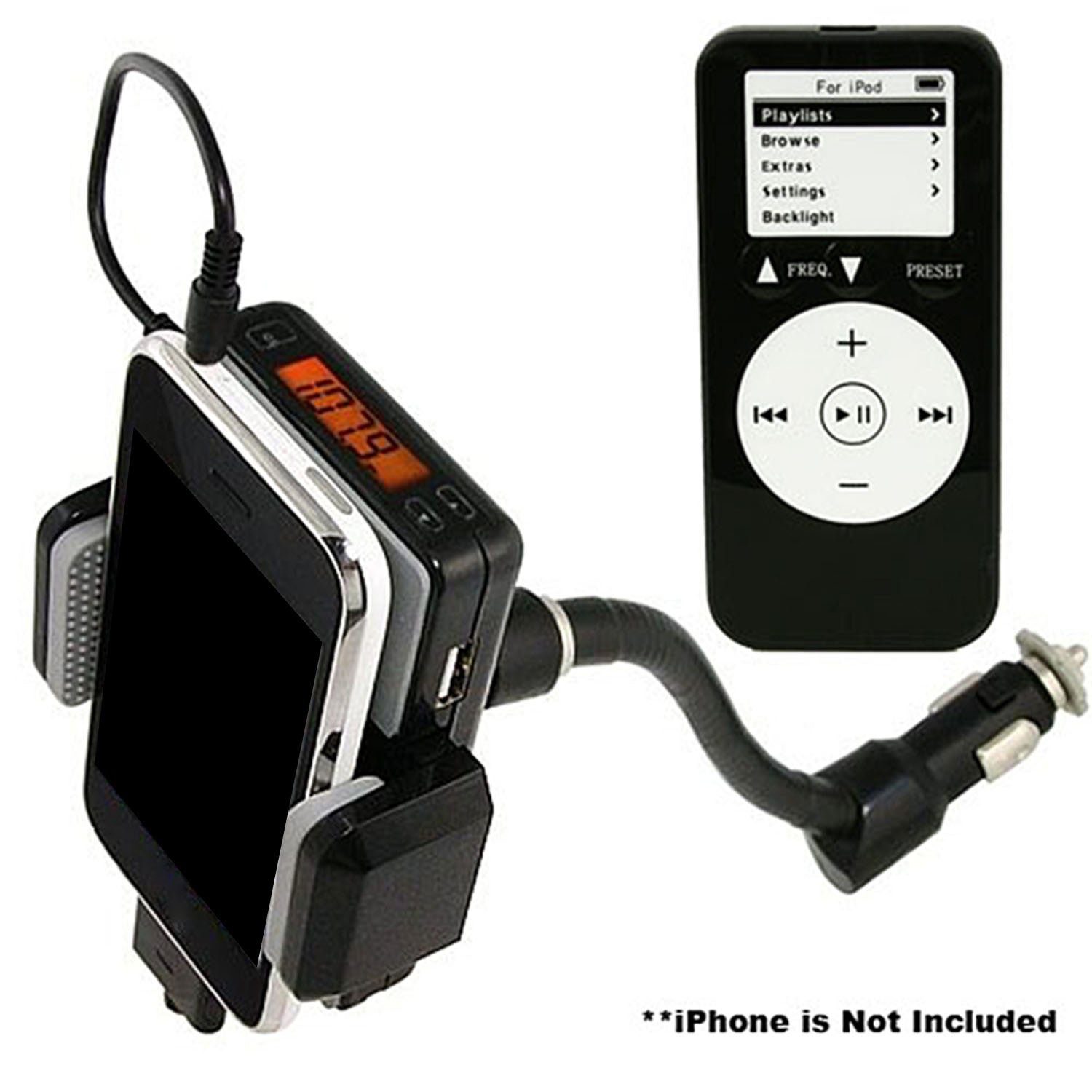 FM Transmitter Hands-free Car Charger with Remote Control Phone Stand 3.5 mm Headphone Jack - Mountain Lakes Mall