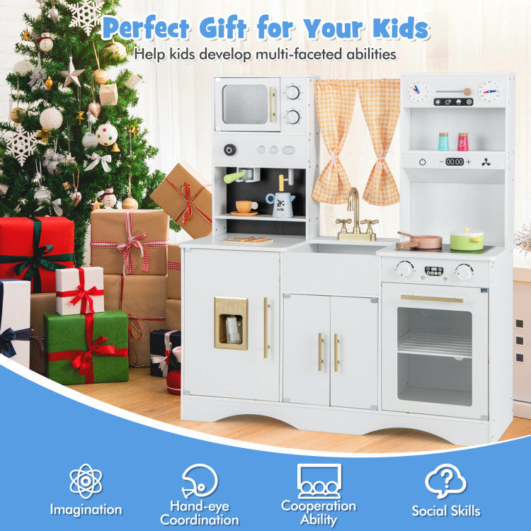 Kids Kitchen Playset with Microwave and Coffee Maker for Ages 3+ - Mountain Lakes Mall