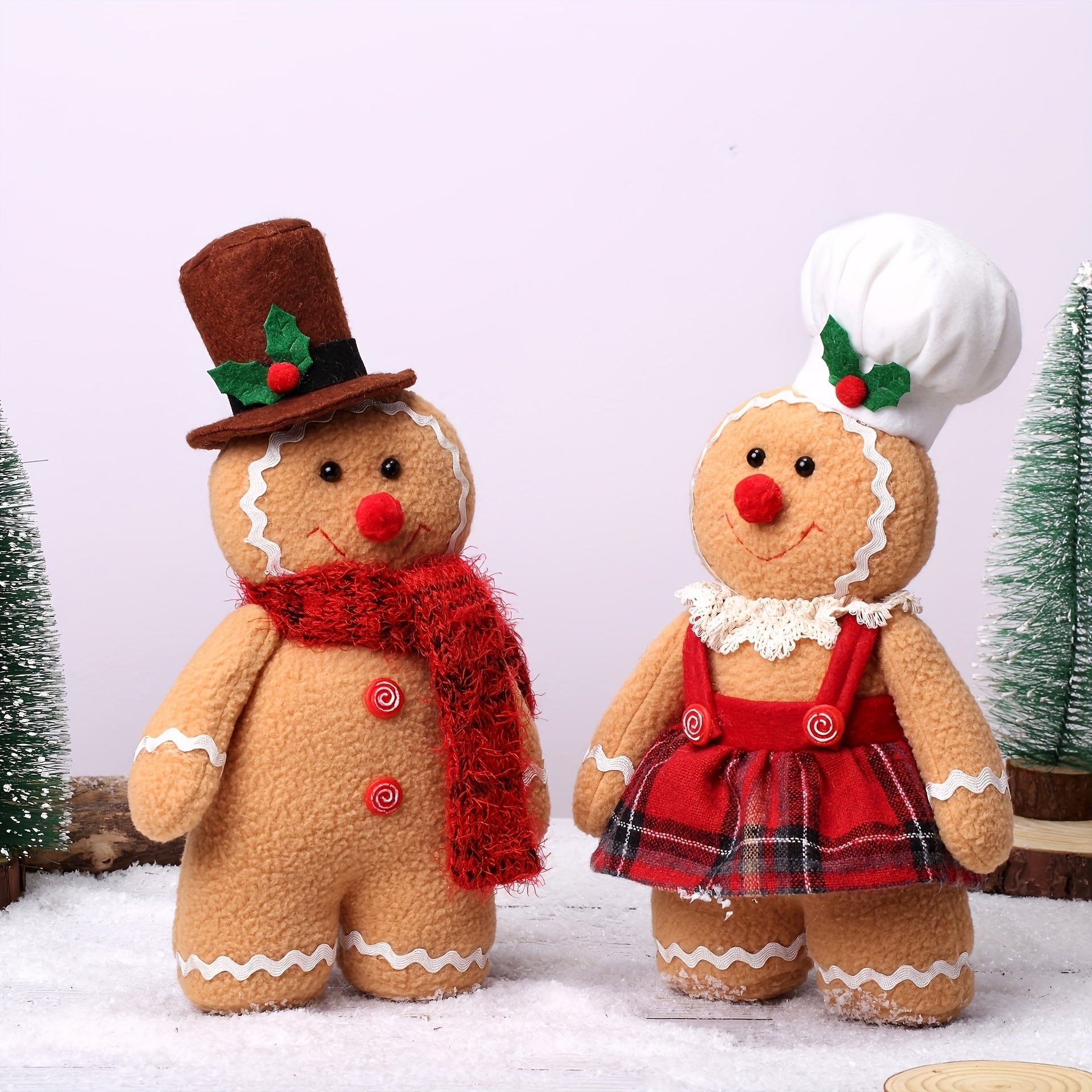 1pc, Christmas Gingerbread Man Plush Toy, Very Suitable For Home Decoration, Shopping Malls, Hotels, Sofas, Desktops And Other Decorations, Christmas Gingerbread Man Plush Doll Ornament Toy - Mountain Lakes Mall