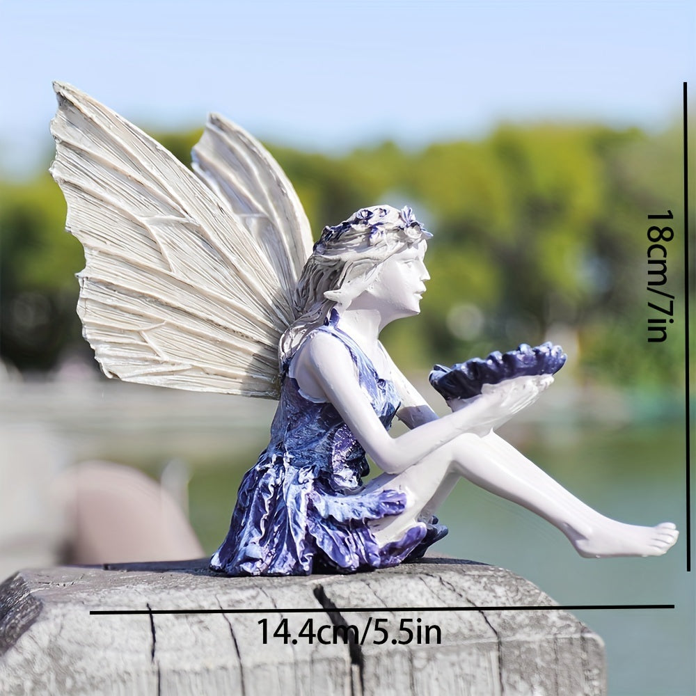 1pc Miniature Fairy Resin Statue, Resin Craft For Garden Yard - Mountain Lakes Mall