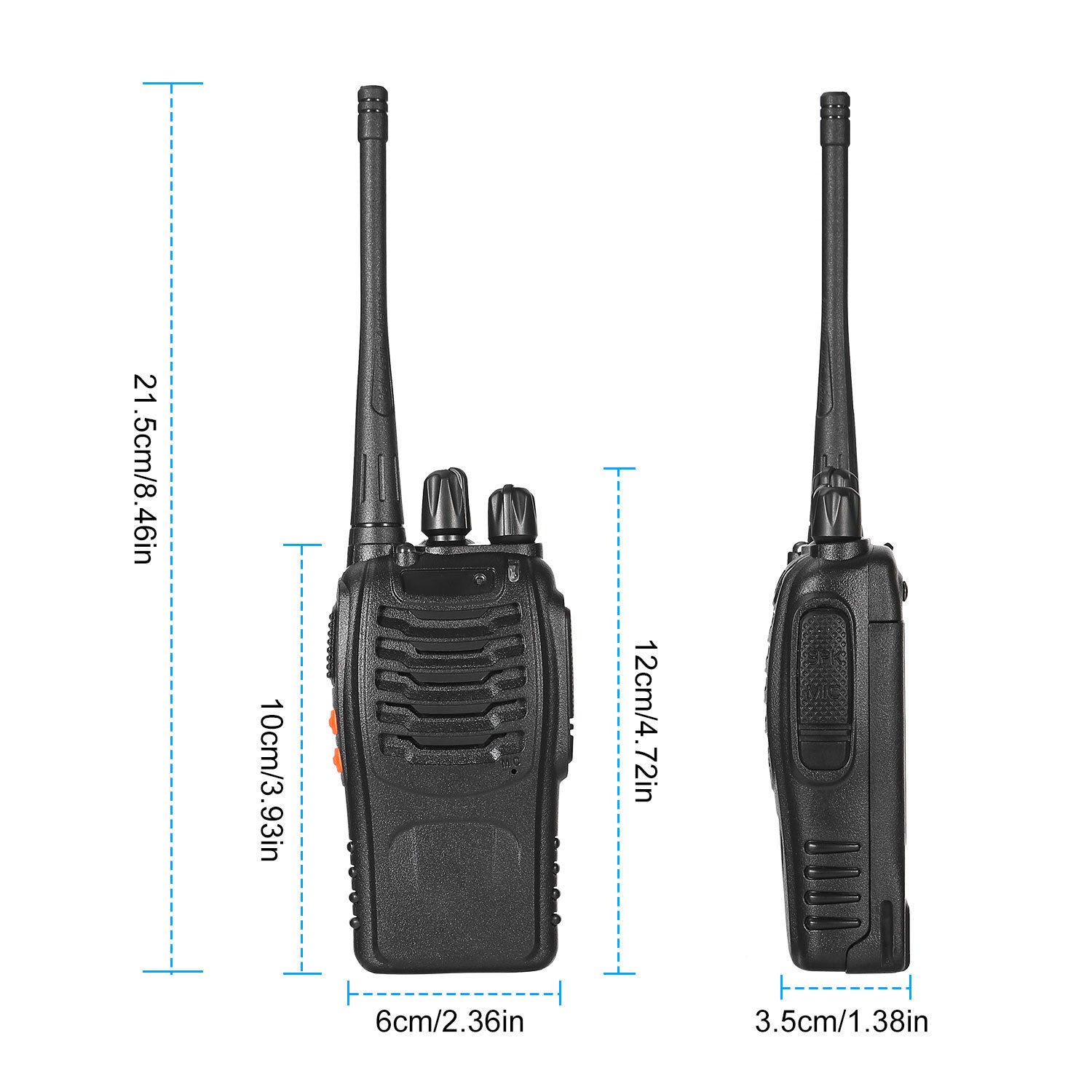 2 x Baofeng BF-888S Walkie Talkies Two Way Radio UHF 16CH 400-470MHZ Long Range - Mountain Lakes Mall