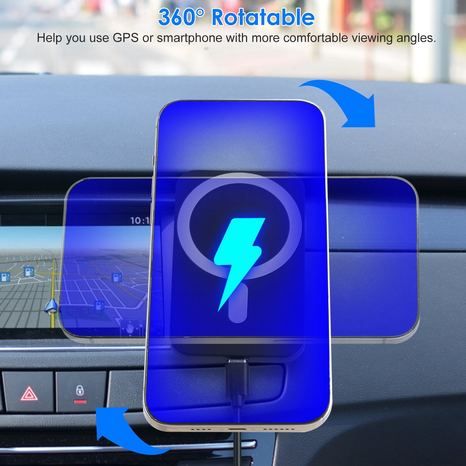 Magnetic Wireless Car Charger MagSafe Car Phone Mount Air Vent Holder 15W Wireless Charger Fit for IOS Phone 12/13/14 Series and QI-Enabled Phones with Metal Magnet Plate - Mountain Lakes Mall