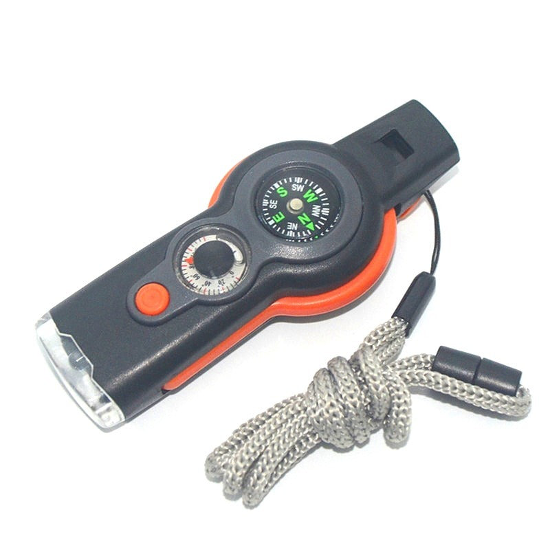 7 In 1 Military Survival Whistle; Multi-function Emergency Life Saving Tool - Mountain Lakes Mall