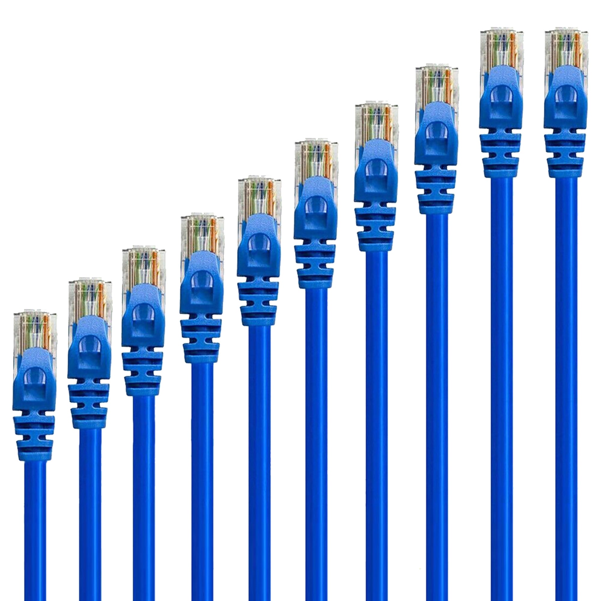 5 Core Ethernet Cable 30 ft / 40 ft Long Cat 6 Computer Internet Patch Cord High Speed WiFi RJ45 for Gaming Indoor Outdoor Use - ET BLU - Mountain Lakes Mall