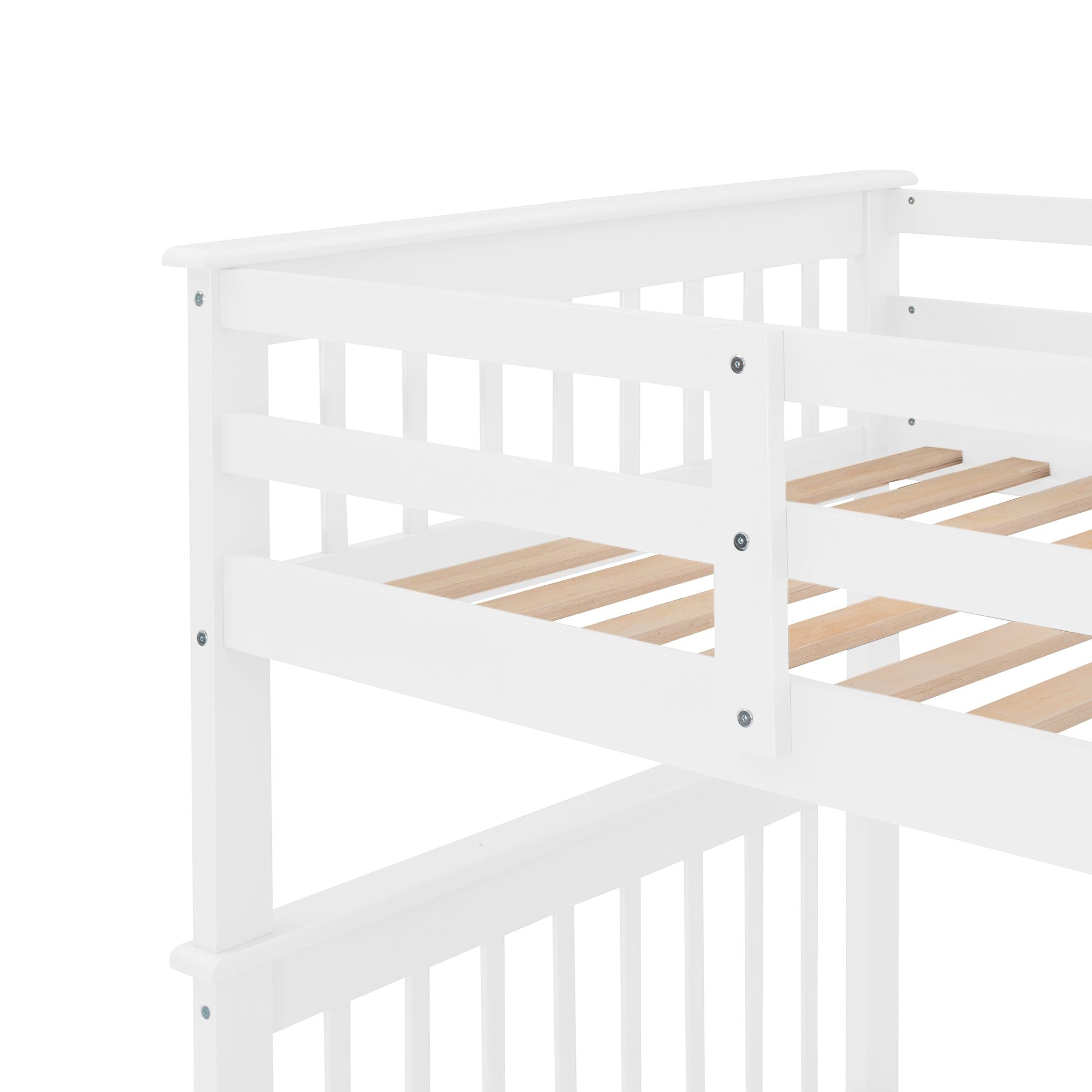 Stairway Twin-Over-Twin Bunk Bed with Storage and Guard Rail for Bedroom, Dorm