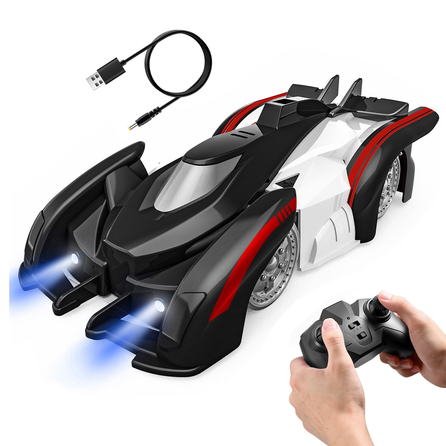 Electric Wall Climbing Car Toy 360° Rotating Stunt Car Remote Control Dual Mode RC Car Rechargeable - Mountain Lakes Mall