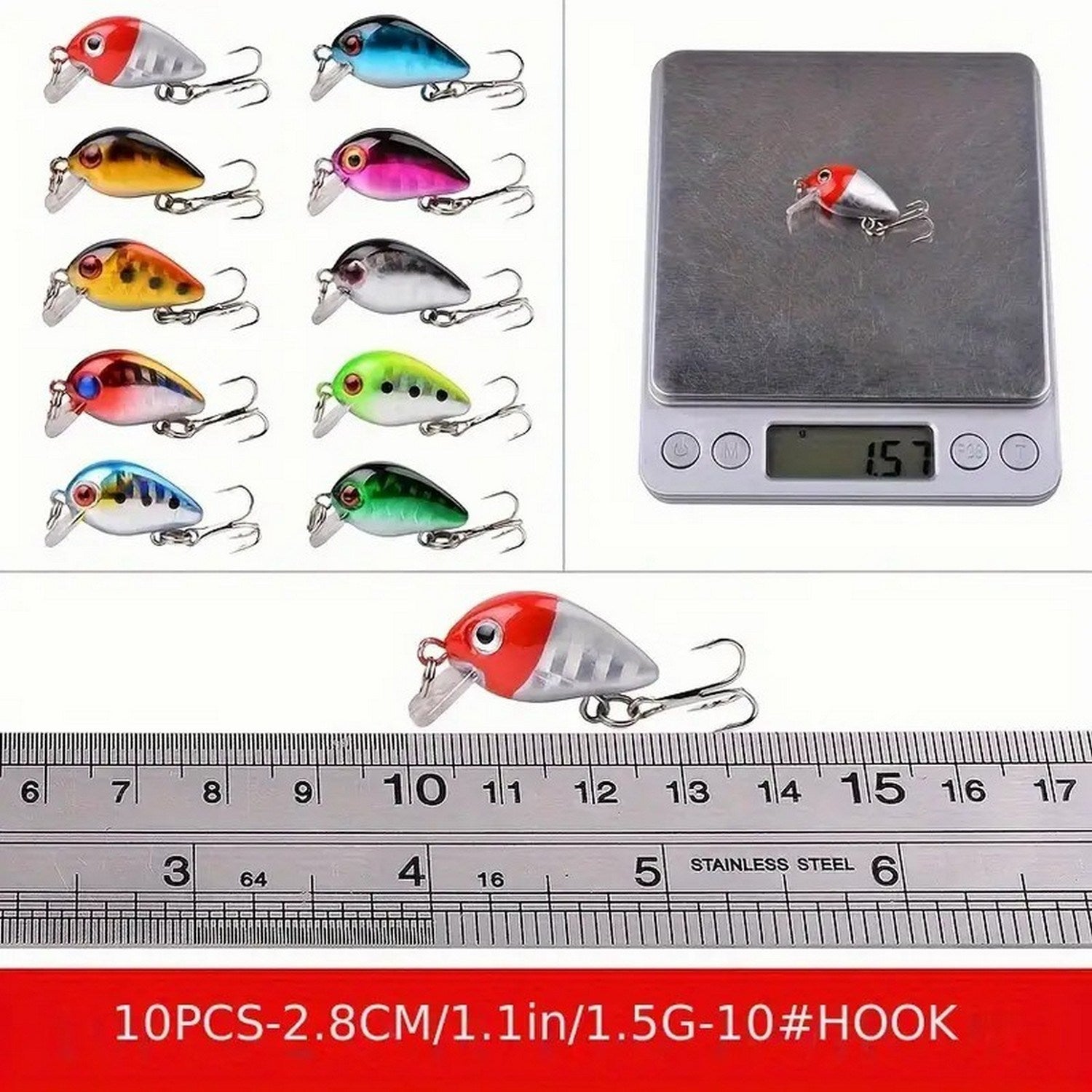 56pcs Premium Minnow Fishing Lures Kit - Hard Bait Plastic Tackle Crank Baits for Freshwater and Saltwater Fishing - Mountain Lakes Mall