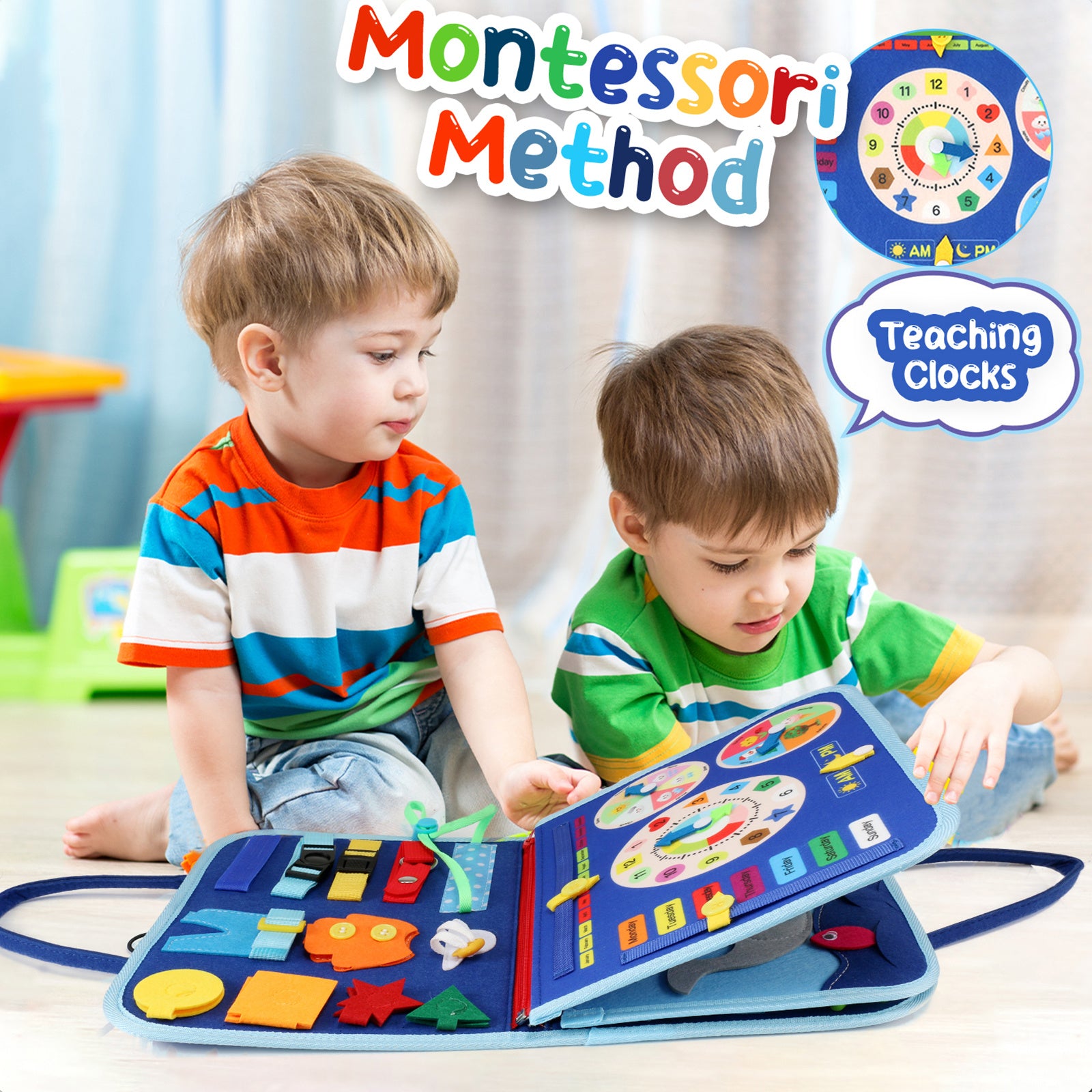 Busy Board Sensory Activity - Montessori Toys Airplane Travel Essentials Road Trip Games Quiet Book Birthday Gifts Learning Toy Educational Toy - Mountain Lakes Mall