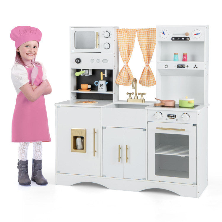 Kids Kitchen Playset with Microwave and Coffee Maker for Ages 3+ - Mountain Lakes Mall