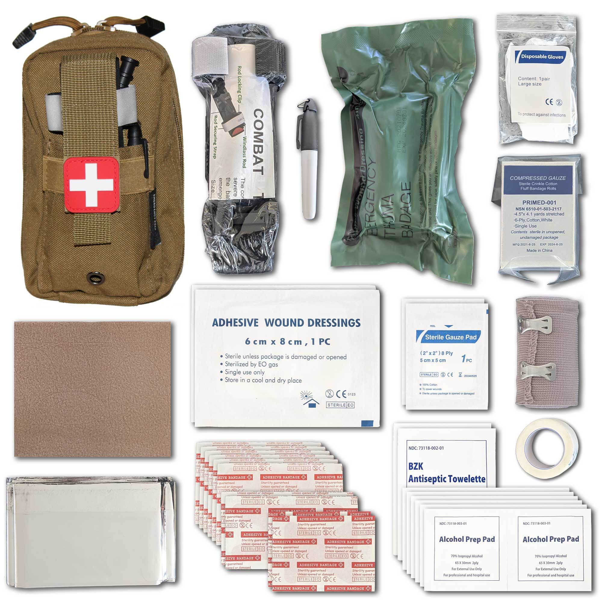 Field First Aid Kit (IFAK) | 44 Piece | Compact Personal First Aid Kit - Mountain Lakes Mall