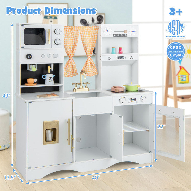 Kids Kitchen Playset with Microwave and Coffee Maker for Ages 3+ - Mountain Lakes Mall