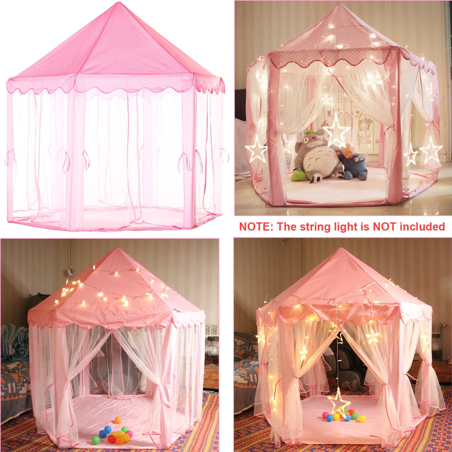 Kids Play Tents Princess for Girls Princess Castle Children Playhouse Indoor Outdoor Use - Mountain Lakes Mall