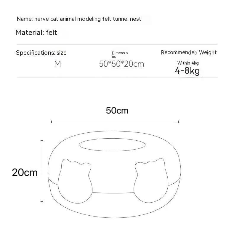 Cat Tunnel BedCat Nest Four Seasons Universal  Summer Sleep Internet Red Donut Dodge House Pet Cat Drill Hole Semi-EnclosedPeekaboo Cat Cave, Cat Donut Tunnel Toy for Indoor Cats, Circle Bed - Mountain Lakes Mall