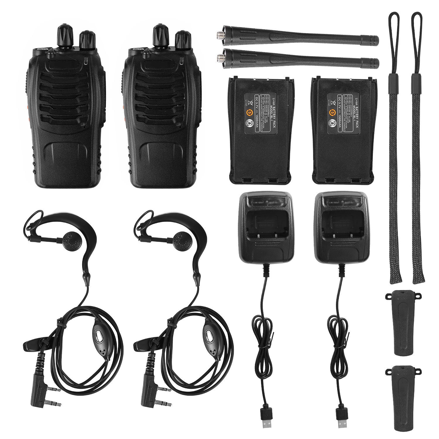 2 x Baofeng BF-888S Walkie Talkies Two Way Radio UHF 16CH 400-470MHZ Long Range - Mountain Lakes Mall